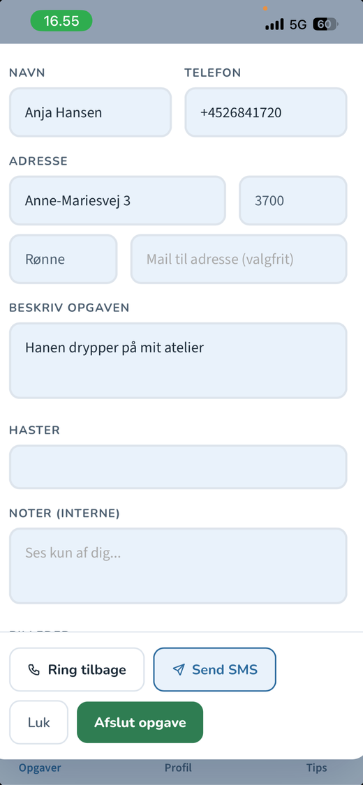 Detaljer for en opgave i Dit Digitale Kontor