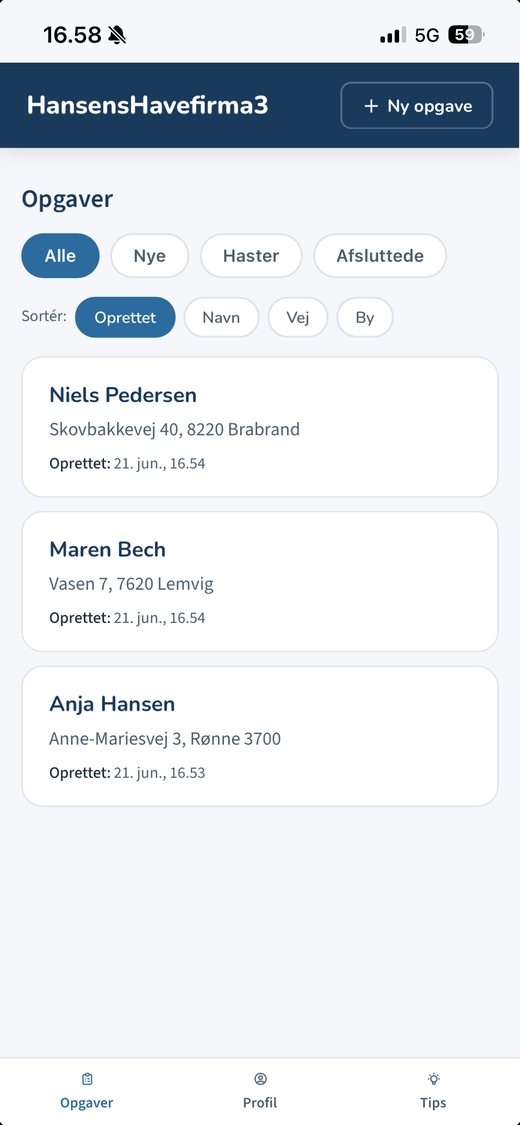 Overblik over opgaver i Dit Digitale Kontor